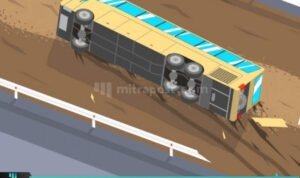 KRONOLOGI BUS TERBALIK DI TOL CIPALI, 1 PENUMPANG MENINGGAL