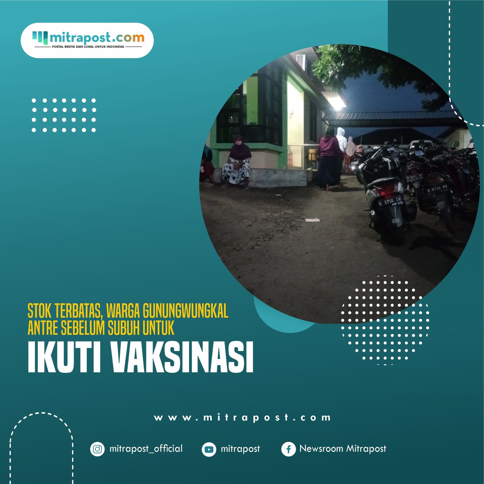 Stok Terbatas, Warga Gunungwungkal Antre Sebelum Subuh untuk Ikuti Vaksinasi