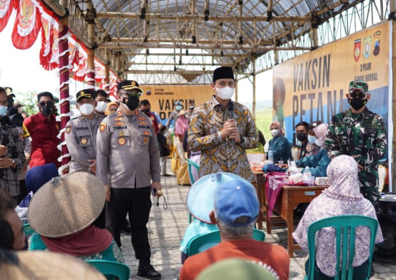 BUPATI KENDAL TINJAU VAKSINASI BAGI PETANI