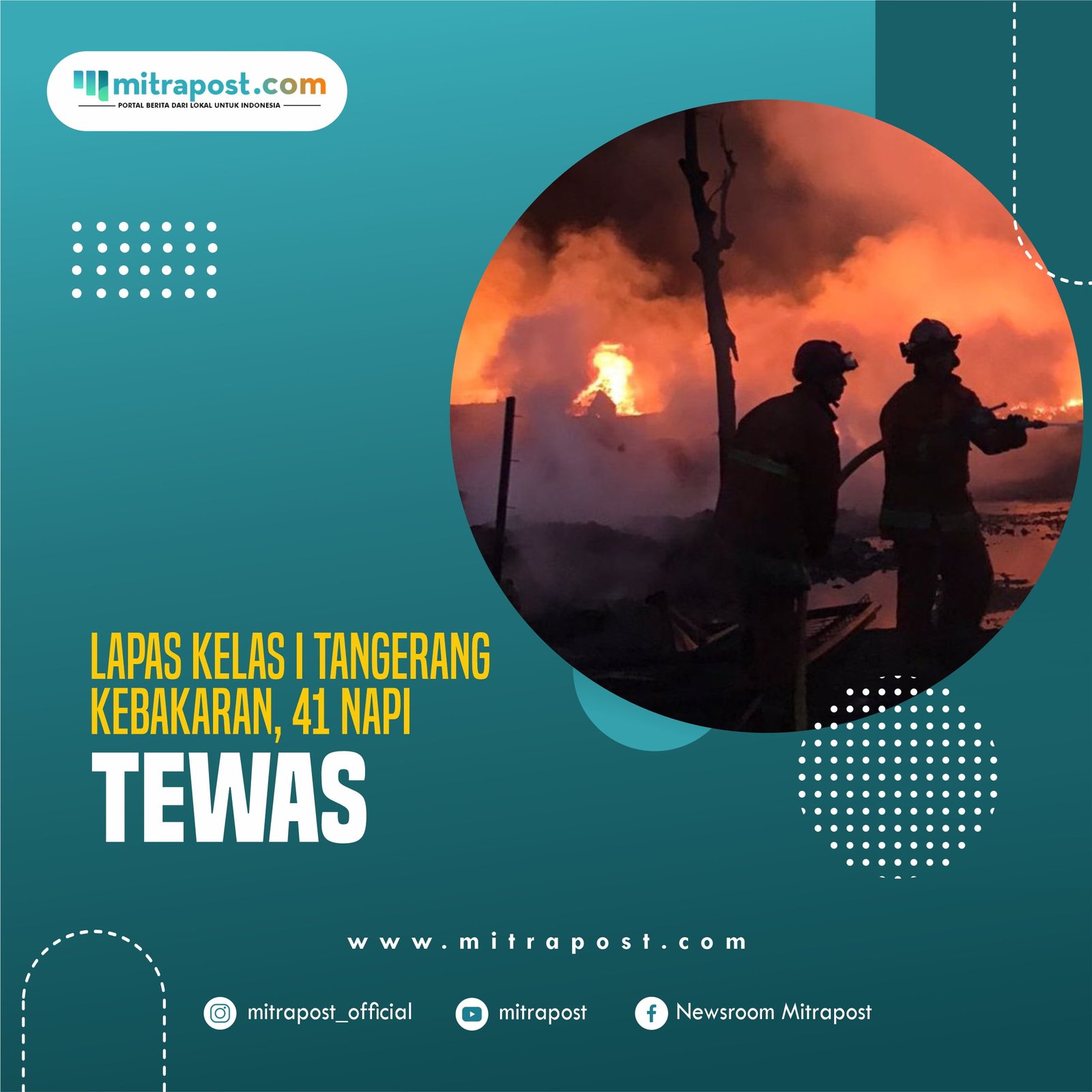 Lapas Kelas I Tangerang Kebakaran, 41 Napi Tewas