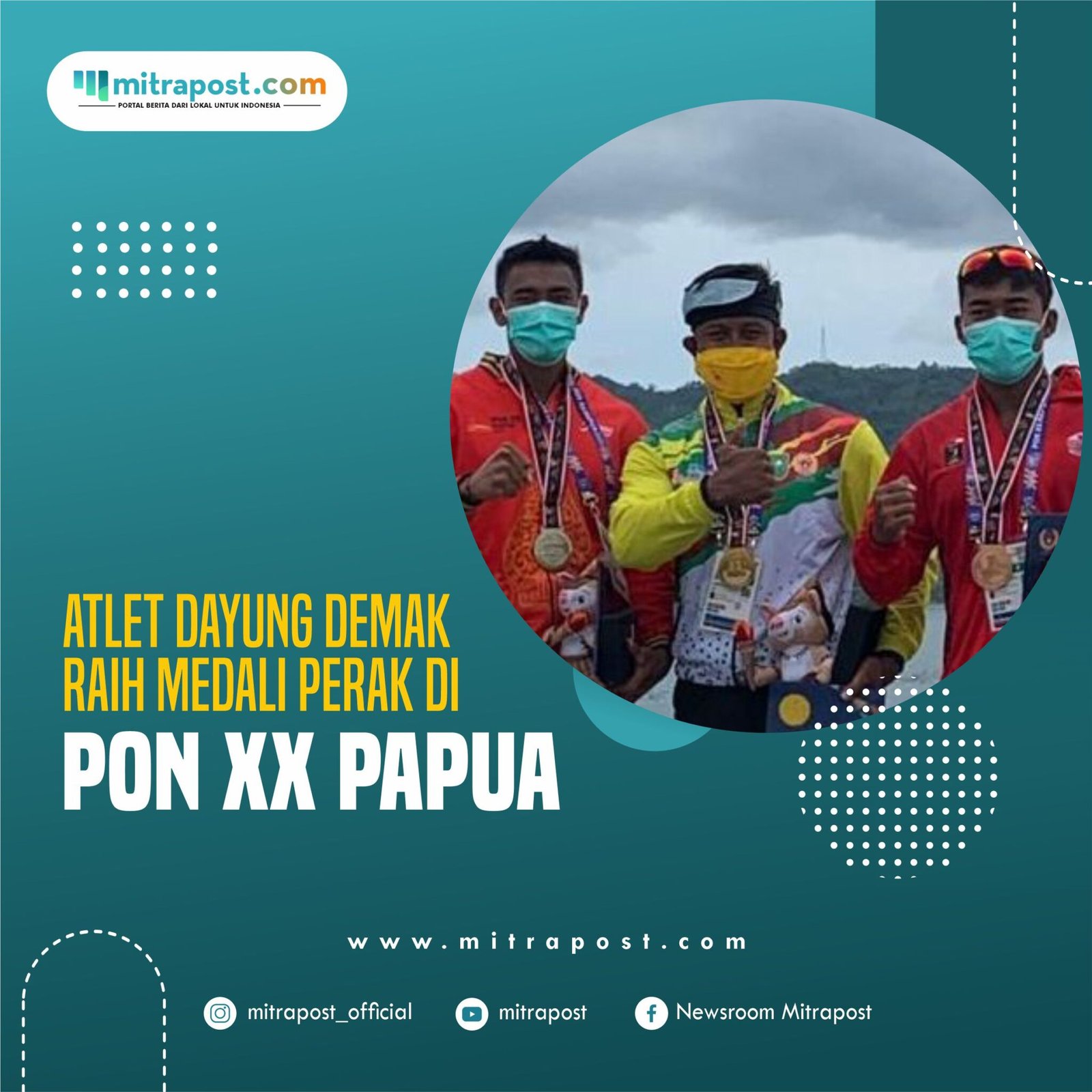 Atlet Dayung Demak Raih Medali Perak di PON XX Papua