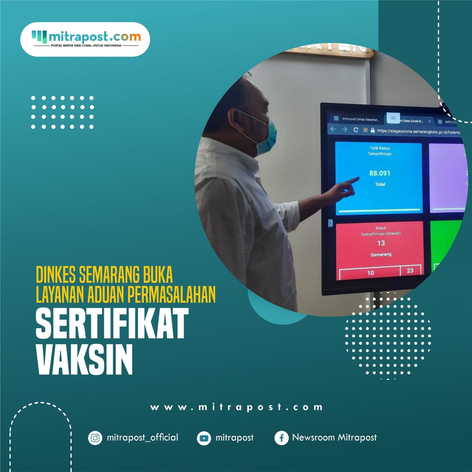 Dinkes Semarang Buka Layanan Aduan Permasalahan Sertifikat Vaksin