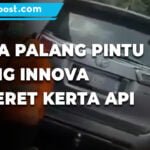 LAKA LANTAS DI PASAR MERAK, KIJANG INNOVA TERSERET KERETA API DI PERLINTASAN TANPA PALANG PINTU