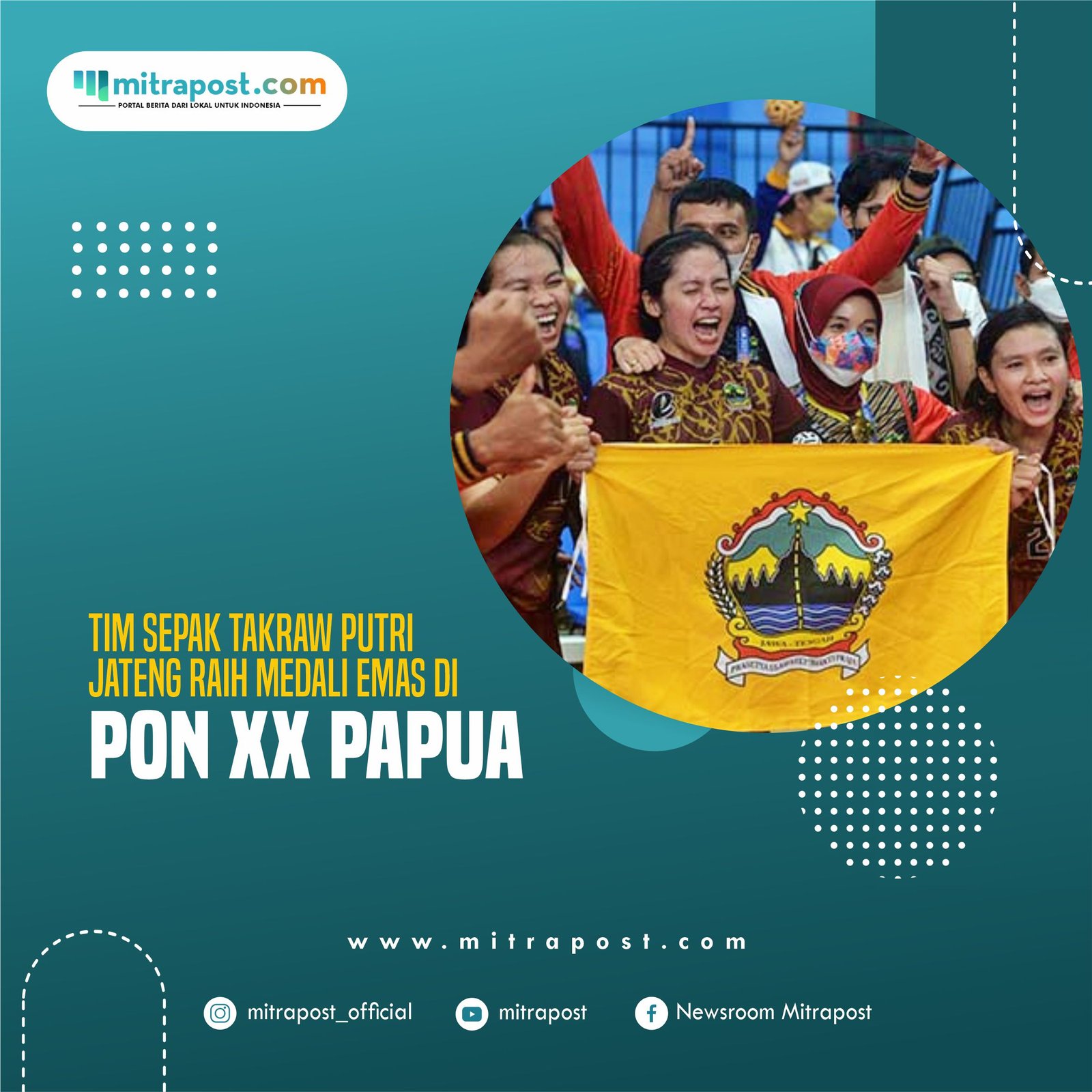 Tim Sepak Takraw Putri Jateng Raih Medali Emas di PON XX Papua