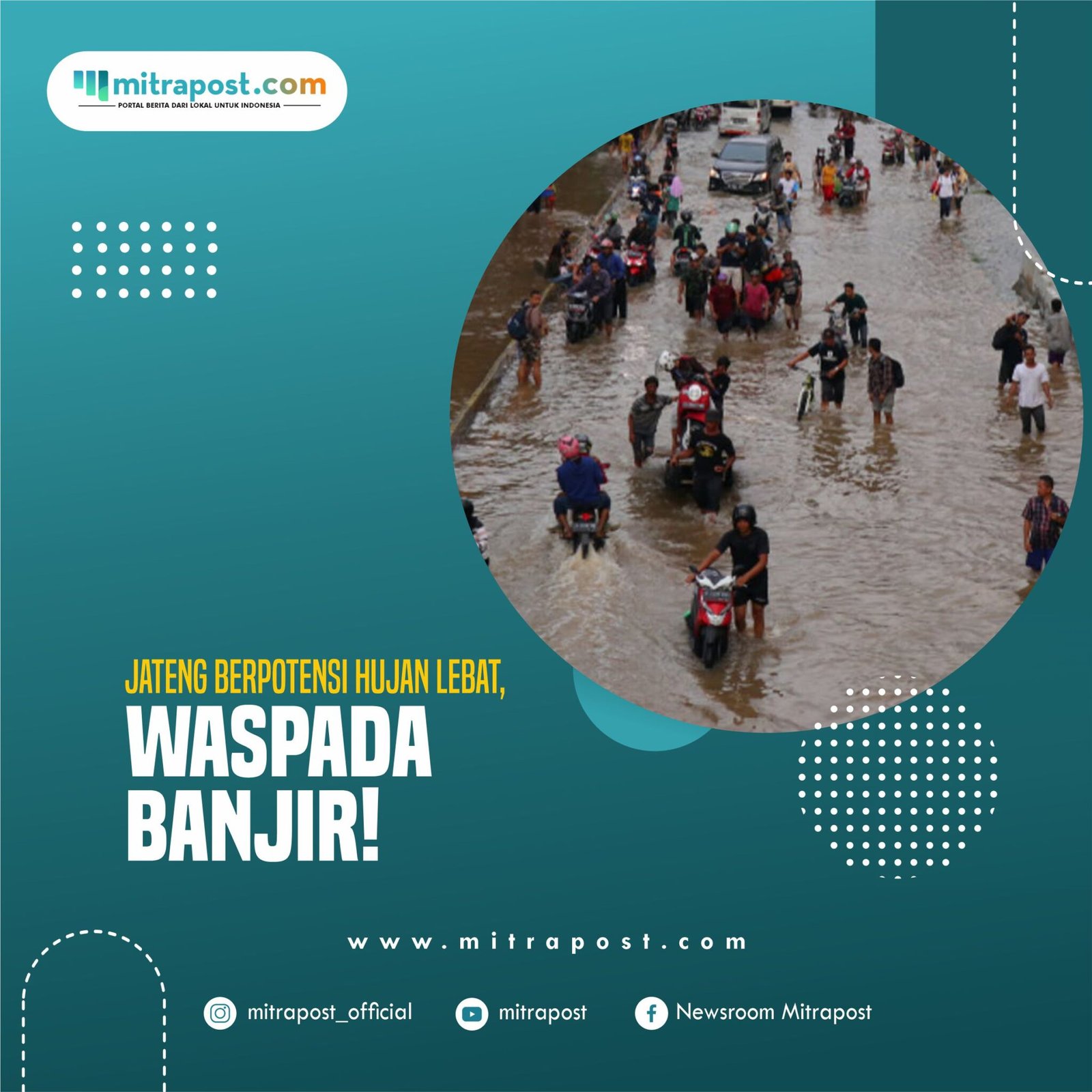Jateng Berpotensi Hujan Lebat, Waspada Banjir!