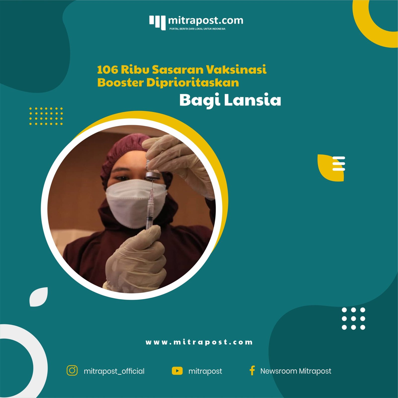 106 Ribu Sasaran Vaksinasi Booster Diprioritaskan Bagi Lansia