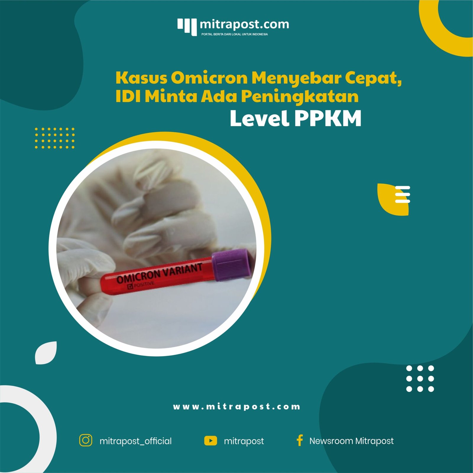 Kasus Omicron Menyebar Cepat, IDI Minta Ada Peningkatan Level PPKM