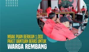 Mbak Puan Berikan 1.000 Paket Bantuan Beras untuk Warga Rembang