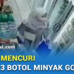 NEKAT! SEORANG WANITA MENCURI 3 BOTOL MINYAK GORENG, TEREKAM CCTV