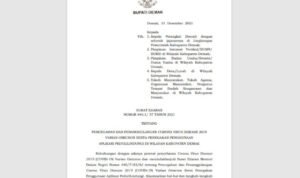 Pemkab Demak Keluarkan SE Terkait Pencegahan Varian Omicron