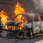 Buron Polisi, Pengemudi Mobil Honda Jazz Terbakar di Jaksel