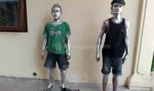 Satpol PP Kembali Lakukan Razia 2 Manusia Silver di Wilayah Pati