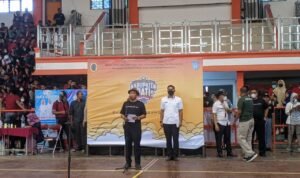 Foto : Wakil Bupati Pati, Saiful Arifin saat membuka acara secara simbolis Kejurkab Bola Basket 2022 (Sumber : Mitrapost.com/Anang SY)