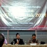 Foto: Anggota KPU Kabupaten Rembang Moh. Zaenal Arifin saat sambutan di Hotel Pollos dan Galery/mitrapost.com/Sri Lestari