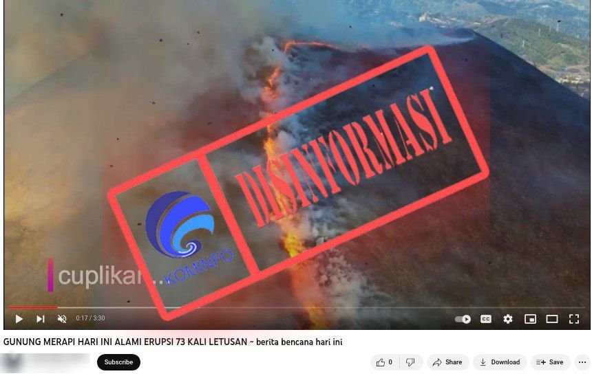 Diskominfo Pati: Video Gunung Merapi Alami Erupsi 73 Kali Hoax
