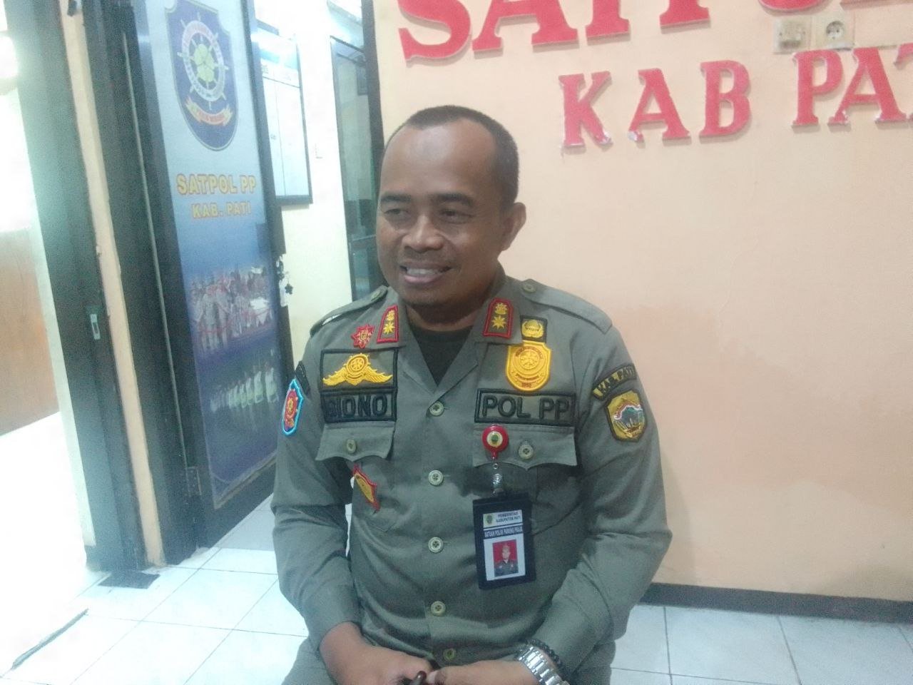 Foto: Ketua Satpol PP Pati, Sugiono (Sumber: Anwar/Mitrapost)