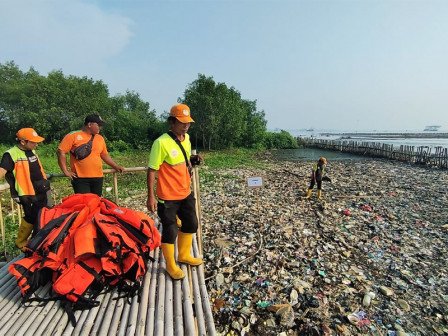 200 Personel Gabungan Bersihkan Kawasan Hutan Mangrove Muara Angke