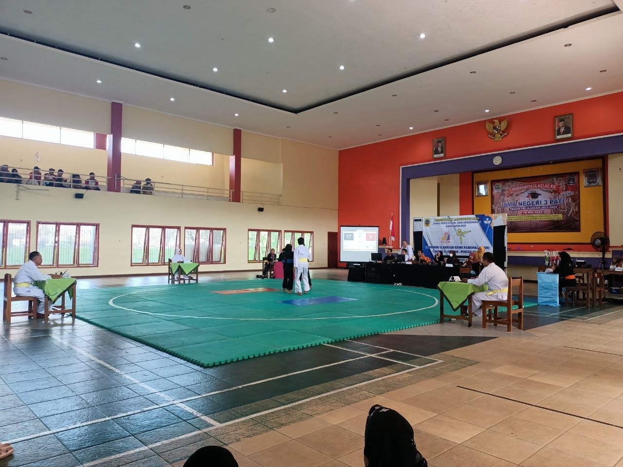 Foto : salah satu tempat pertandingan O2SN cabor pencak silat (Sumber : Mitrapost / Putri Asia)