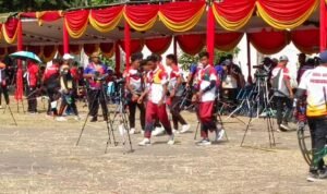 Foto : Kontingen Kabupaten Pati Cabor Panahan saat berlaga di kejuaraan Porprov XVI Jawa Tengah (Sumber : Dokumen Posko V Blora-Cepu)