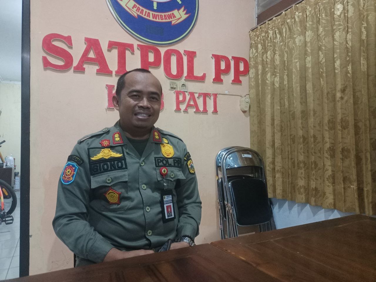 Foto : Kepala Satuan Polisi Pamong Parja (Kasatpol PP) Kabupaten Pati, Sugiyono (Sumber : Putri Asia / Mitrapost )