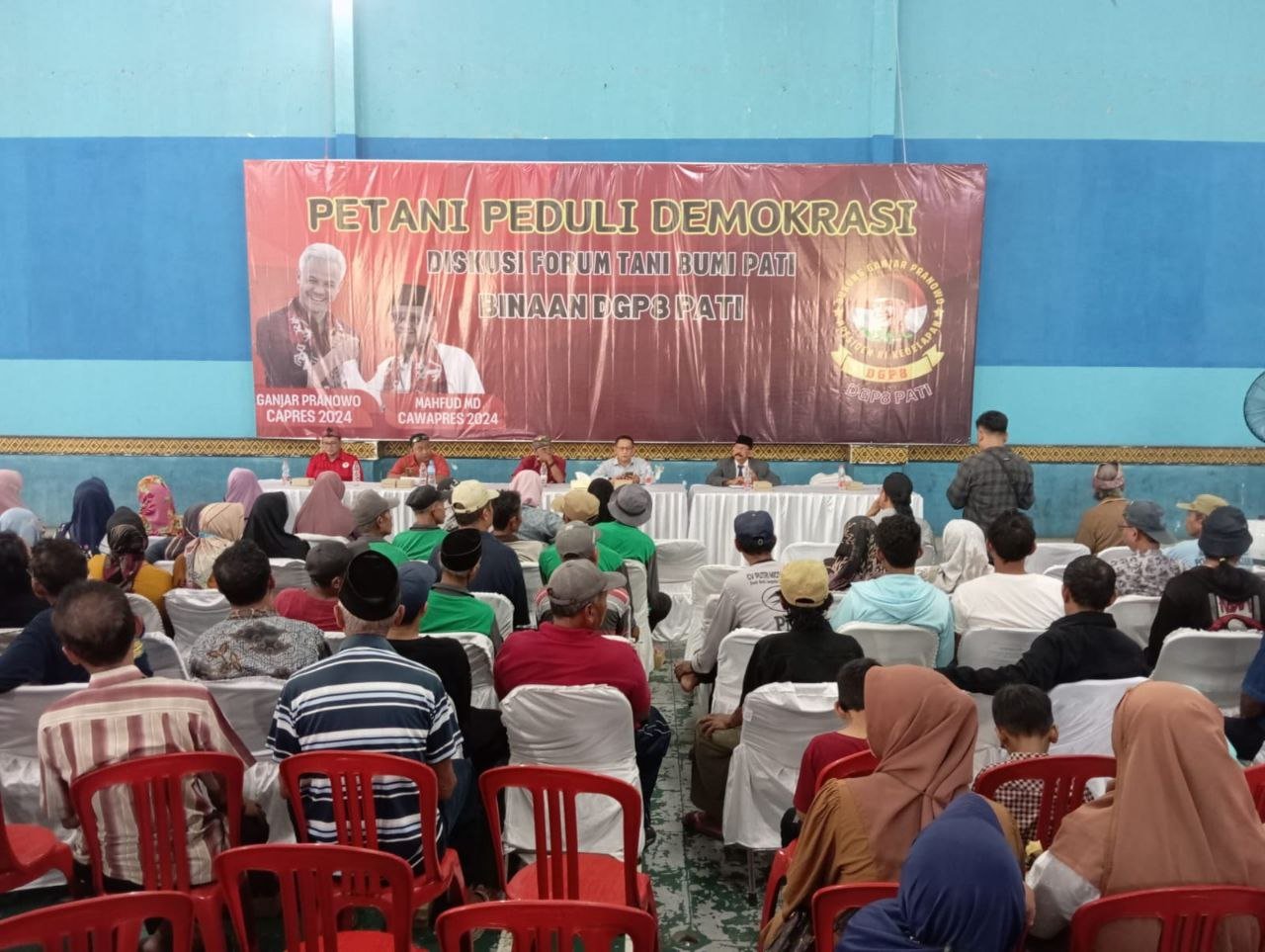 Foto : Kegiatan forum Petani Peduli Demokrasi di GOR Desa Growong Lor Kecamatan Juwana Kabupaten Pati (Sumber : mitrapost.com/ Istimewa)