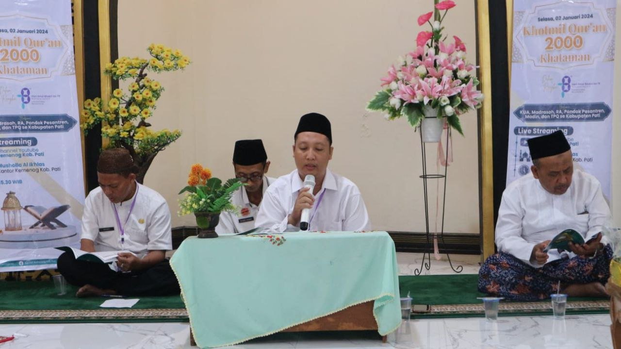 Foto : suasana Kemenag Pati gelar khatmil Quran 2.000 khataman guna peringati HAB ke 78 (Sumber : Dok. Kemenag Pati)