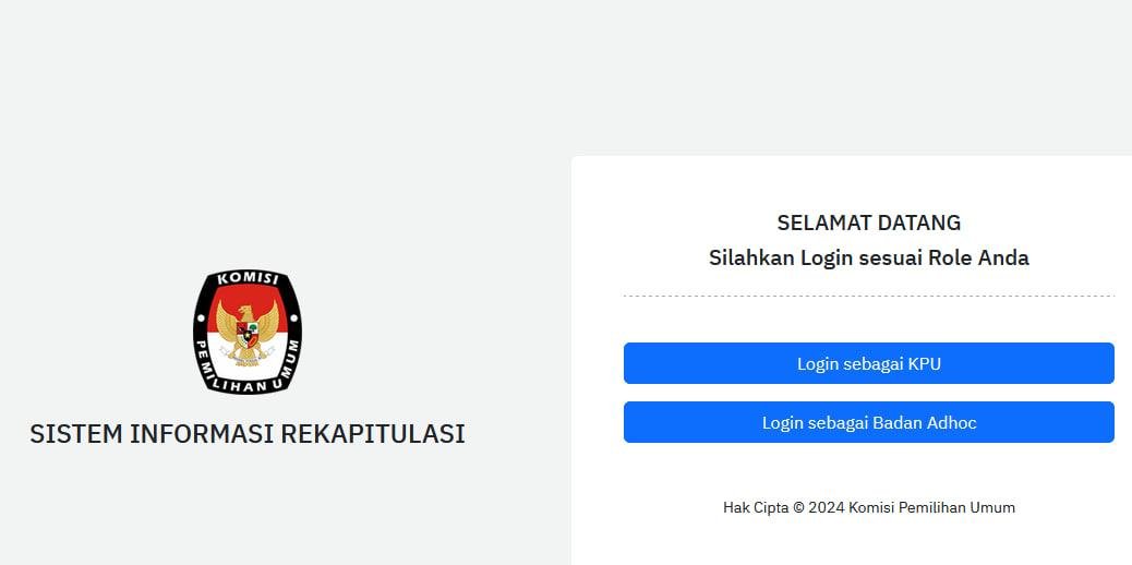 Foto: laman Sirekap KPU (Sumber: istimewa)