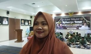 Foto : Ketua DPK PPNI Kabupaten Pati, Siti Nurhamdanah saat ditemui di acara Halal bi halal (Sumber. Mitrapost.com/Ilham)