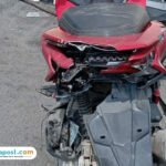 Foto : Kondisi sepeda motor. (Sumber. Mitrapost.com/ Polsek Sukolilo)