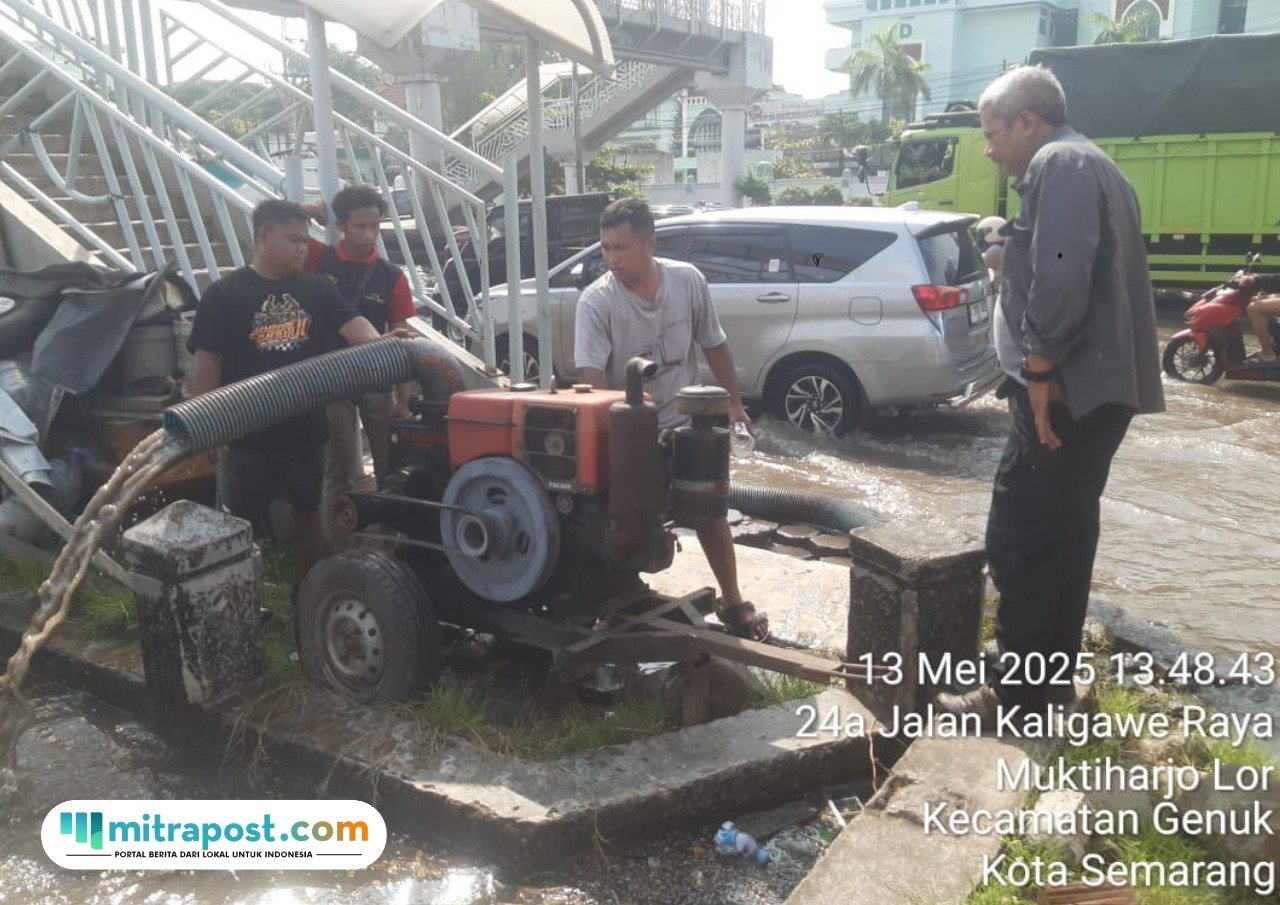 Pompa portable untuk mempercepat surutnya genangan/istimewa