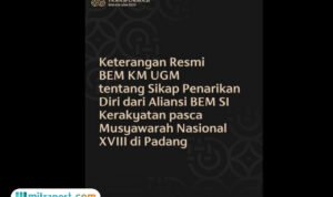 Unggahan pernyataan BEM KM UGM di medsos/Instagram