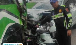 Foto : Kecelakaan lalu lintas di Jalan Pati-Kayen turut Desa Tanjang, Selasa (19/08/2025). (Dok. Satlantas Polresta Pati)