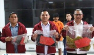 Konferensi pers kasus tindak pidana pemerkosaan yang disertai pencurian dengan kekerasan di wilayah hukum Polsek Batam Kota/ tribratanews