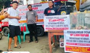 Foto : Posko Donasi Masyarakat Pati Bersatu untuk Demo di KPK RI (Sumber. Mitrapost.com/ Ilham)