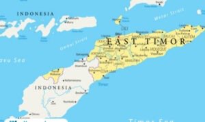 Peta perbatasan Indonesia-Timor Leste/istock