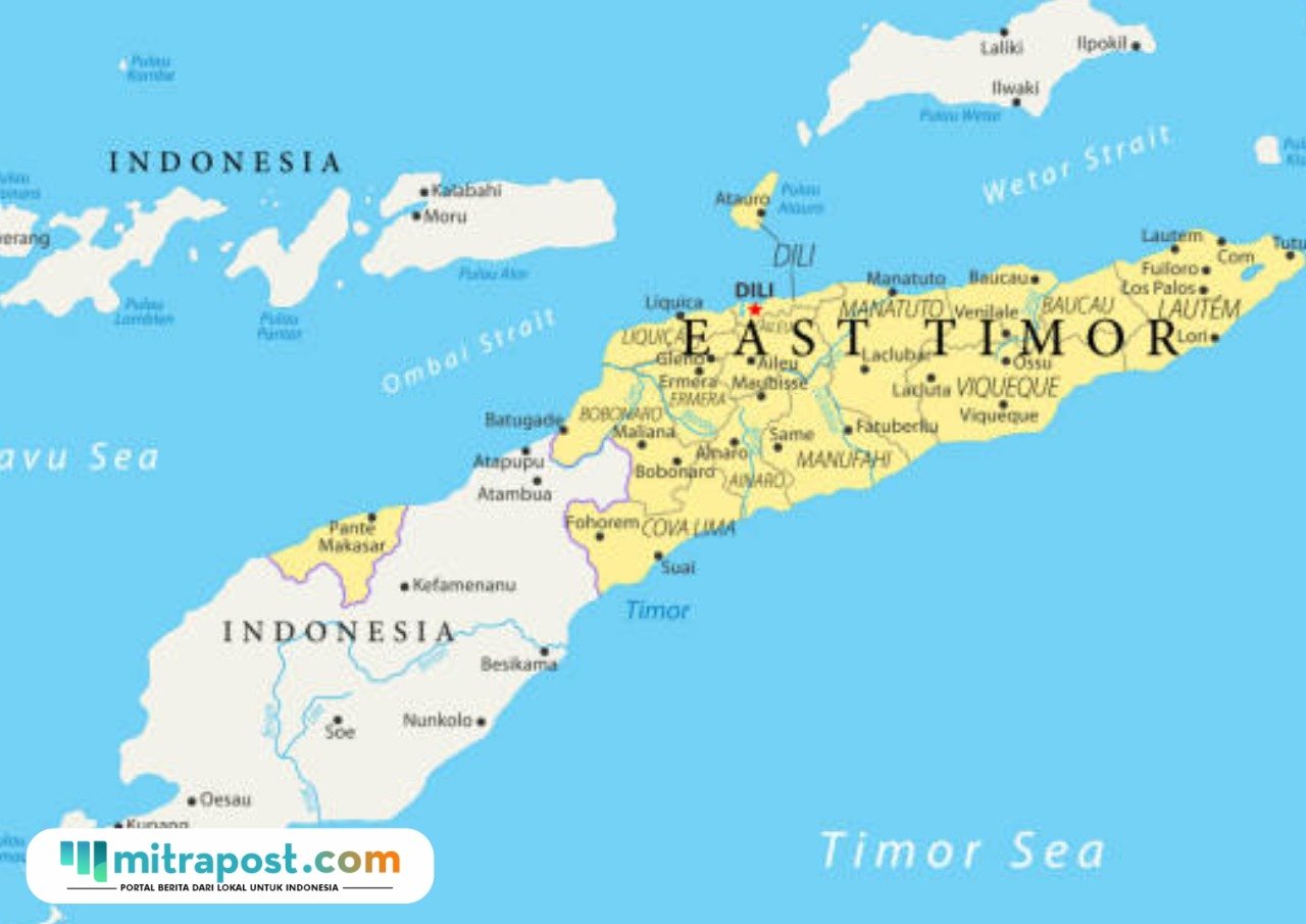 Peta perbatasan Indonesia-Timor Leste/istock