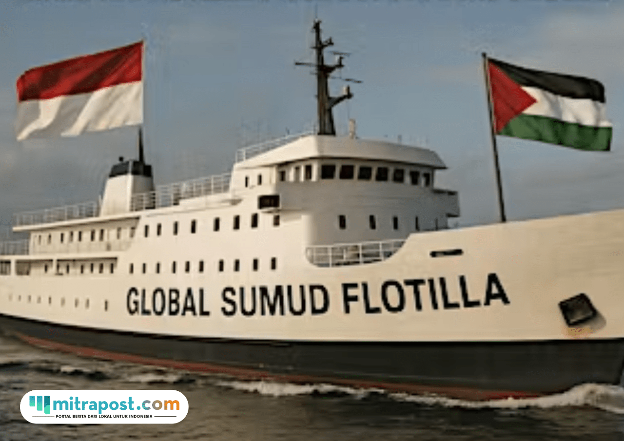 Foto: Kapal Global Sumud Flotilla untuk Bantuan Kemanusiaan Gaza (sumber: Kitabisa)