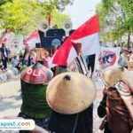 Foto : Kedatangan JMPPK di depan kantor Bupati Pati, Rabu (24/09/2025) siang.