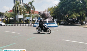 Foto : Sekitaran Jalan Alun-alun Simpang Lima Pati menjadi rute CFD di Pati. (Sumber. Mitrapost.com/ Ilham)