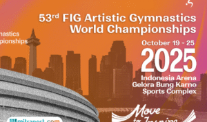Foto: Pamflet World Artistic Gymnastics Championships 2025 (sumber: Jakartagymnastics 2025)