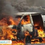 Ilustrasi kebakaran mobil/istock