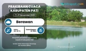 CUACA 27 NOV Esok Hari di Pati Diperkirakan Berawan, Waspada Perubahan Cuaca