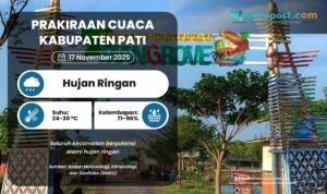 Prakiraan Cuaca Kabupaten Pati Senin 17 November 2025