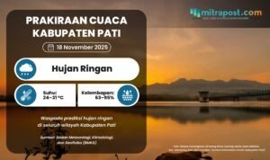 Prakiraan Cuaca Selasa Pekan Ini di Kabupaten Pati Berpotensi Hujan Ringan