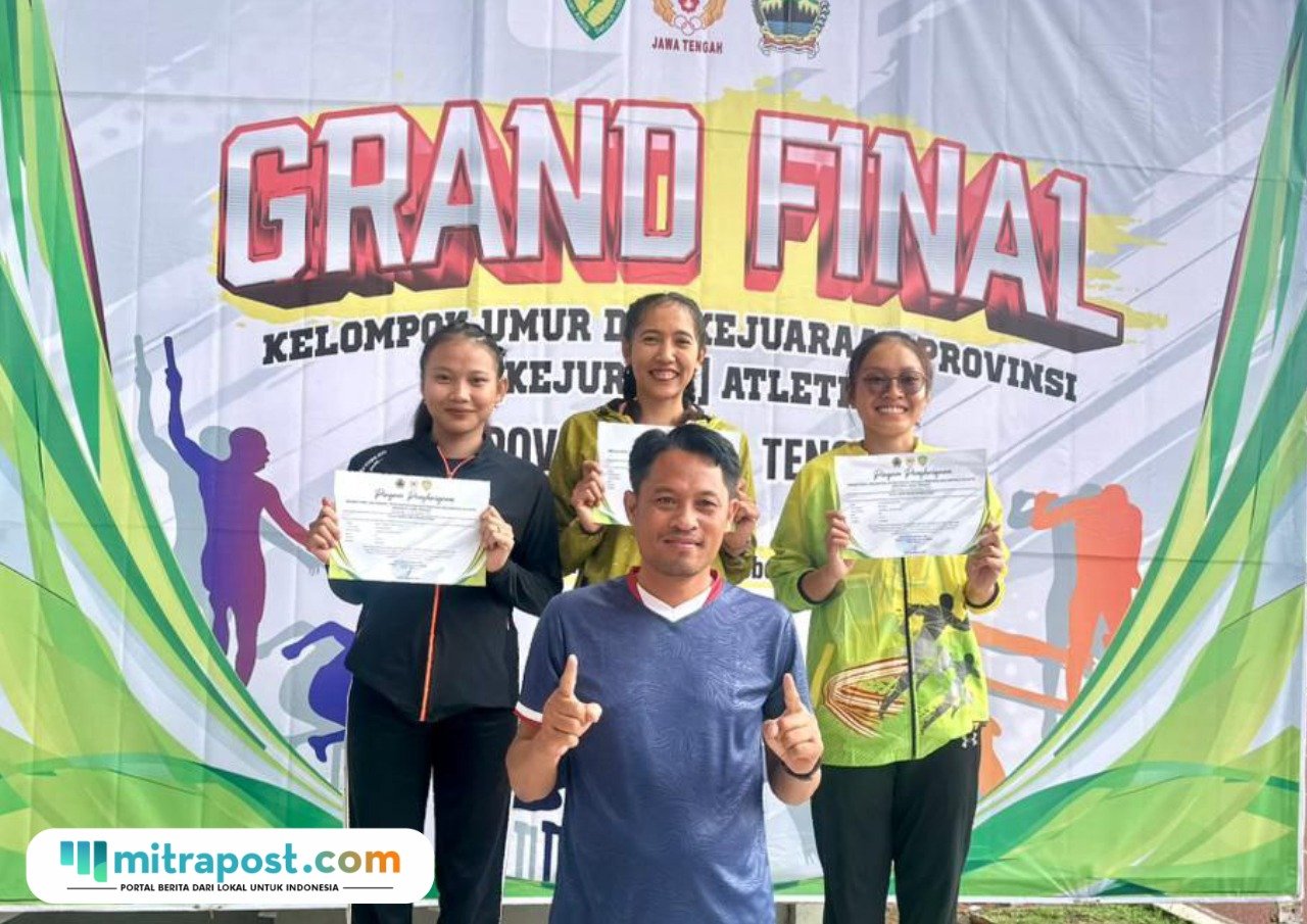 Foto: atlet cabor atletik Kabupaten Pati saat mendapatkan juara di Kejurprov Jateng 2025 (Mitrapost.com/ dok pribadi)