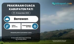 Sebelum Bepergian Hari Minggu, Cek Prakiraan Cuaca Kabupaten Pati Berikut Ini