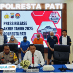 Foto : Konferensi Pers di ruang Sanika Satyawada, Polresta Pati Rabu (31/12/2025). (Sumber. Mitrapost.com/ Ilham)