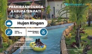 Waspada! Hujan Ringan hingga Petir Berpotensi Landa Pati Besok, Ini Daftar Kecamatannya