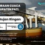 Prakiraan Cuaca Awal Bulan Februari di Kabupaten Pati Alami Hujan Ringan Menyeluruh