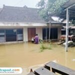Foto : Kondisi banjir di Desa Glonggong, Kecamatan Jakenan. (Sumber. Mitrapost.com/ Ilham)